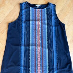 Christopher & Banks Blue multicolored vibrant striped Tank Top Sz 1X NWOT